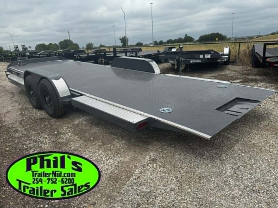 New Iron Bull 83X22 TILT TRAILER OPEN CAR HAULER STEEL DECK Equipment Trailer 5200 LB AXLES