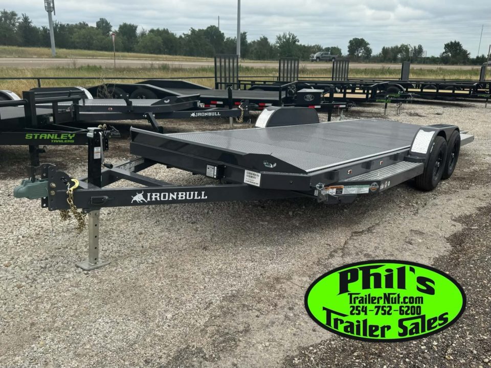 New Iron Bull 83X22 TILT TRAILER OPEN CAR HAULER STEEL DECK Equipment Trailer 5200 LB AXLES