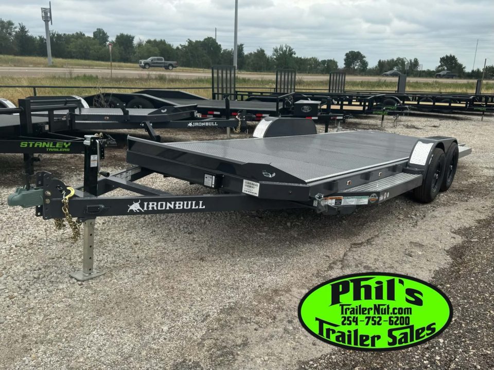 New Iron Bull 83X22 TILT TRAILER OPEN CAR HAULER STEEL DECK Equipment Trailer 5200 LB AXLES
