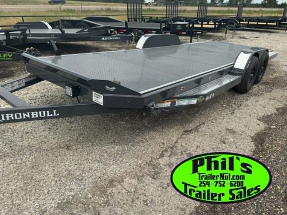 New Iron Bull 83X22 TILT TRAILER OPEN CAR HAULER STEEL DECK Equipment Trailer 5200 LB AXLES