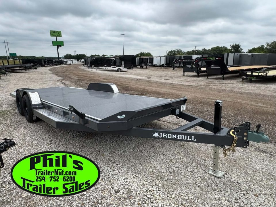 New Iron Bull 83X22 TILT TRAILER OPEN CAR HAULER STEEL DECK Equipment Trailer 5200 LB AXLES
