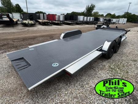 New Iron Bull 83X22 TILT TRAILER OPEN CAR HAULER STEEL DECK Equipment Trailer 5200 LB AXLES