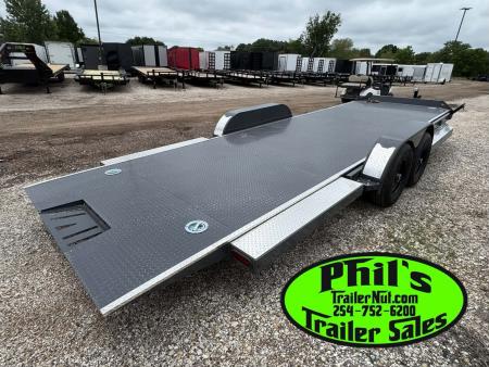 New Iron Bull 83X22 TILT TRAILER OPEN CAR HAULER STEEL DECK Equipment Trailer 5200 LB AXLES