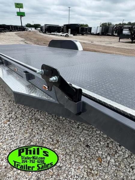 New Iron Bull 83X22 TILT TRAILER OPEN CAR HAULER STEEL DECK Equipment Trailer 5200 LB AXLES