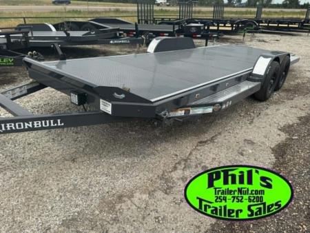New Iron Bull 83X22 TILT TRAILER OPEN CAR HAULER STEEL DECK Equipment Trailer 5200 LB AXLES