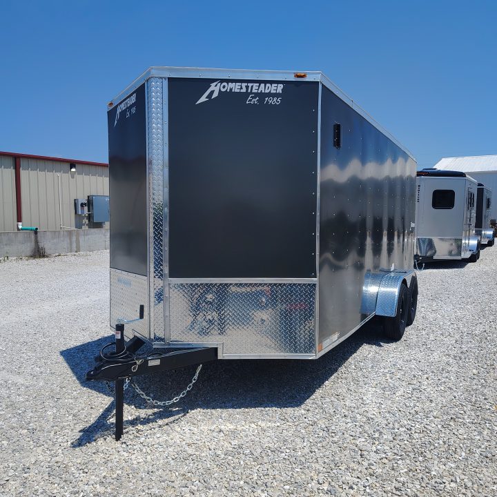 New 2026 Homesteader 7x16 TA, 6'6" interior height, 3.5k axles, .080 polycore, Intrepid series with Barn Doors Cargo / Enclosed Trailer