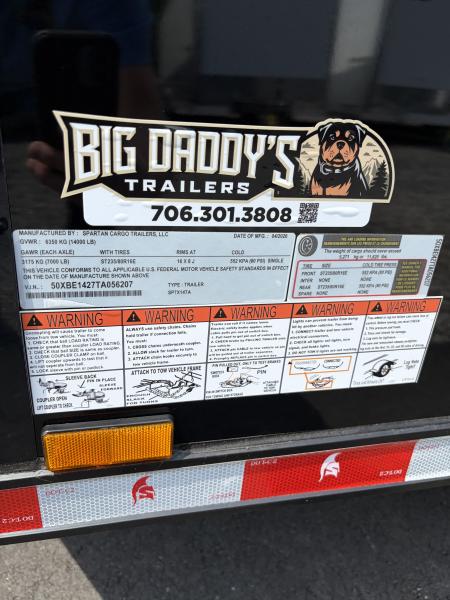New 2026 Spartan 7X14 Enclosed Trailer, Pro-Series, 14K GVWR Big Package, 12" On Center Frame