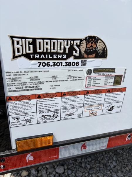 New 2026 Spartan 7X16 Enclosed Trailer, Pro-Series, 14K GVWR Big Package, 12" On Center Frame