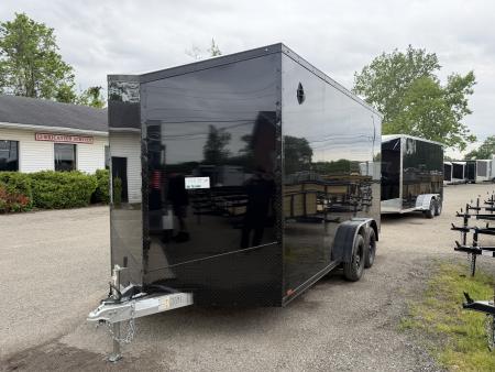 New 2027 LIGHTNING TRAILERS 7.5 X 16 ALL ALUMINUM Enclosed Trailer 7ft interior - Screwless BLACKOUT !!