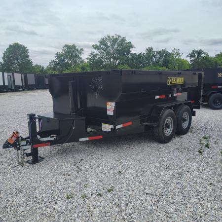 New 2026 Texas Pride/U.S Built 7x12x3 TA, 14k axles , barn doors/spreader gate combo Dump Trailer