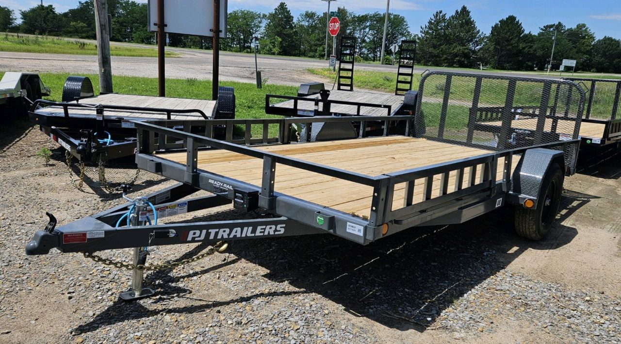 New 2027 PJ Trailers 14' x 83 in. Single 5200# BRAKE Axle Channel Utility Trailer