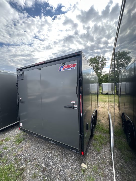 New 2026 Pace American 8.5 X 16 Outback DLX Flat Top V-Nose Car Hauler 7K