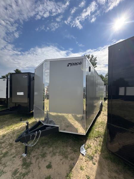 New 2026 Pace American 8.5 X 24 Outback DLX Flat Top V-Nose Car Hauler 10K