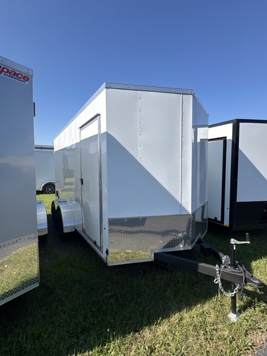New 2026 Pace American 7 x 14 Outback DLK Flat Top V-Nose 7K BARN DOORS