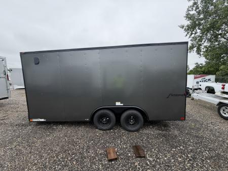New 2026 Homesteader Trailer 8.5 x 16 FT ENCLOSED 6.5 FT INT HEIGHT RAMP DOOR BLACK OUT PACKAGE