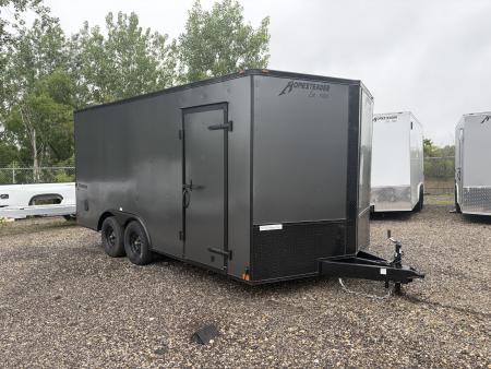 New 2026 Homesteader Trailer 8.5 x 16 FT ENCLOSED 6.5 FT INT HEIGHT RAMP DOOR BLACK OUT PACKAGE