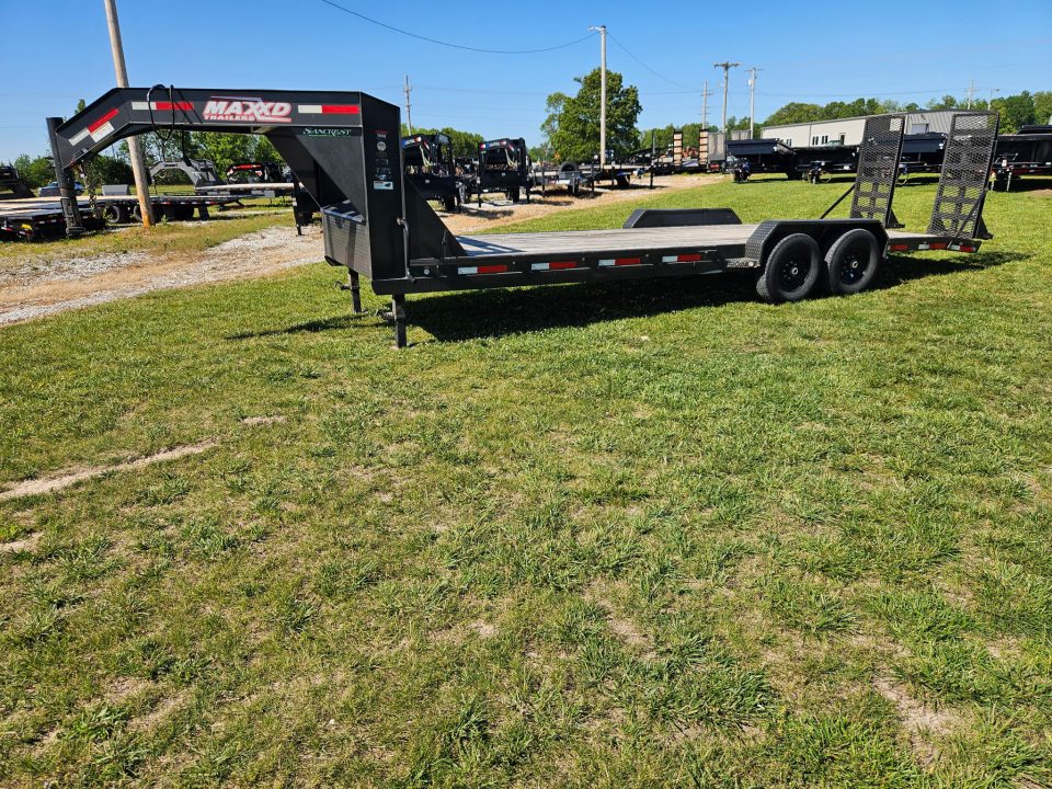 Used 2019 MAXX-D 83X24 TANDEM 14K GOOSENECK EQUIPMENT HAULER W/2' DOVE & STANDUP RAMPS