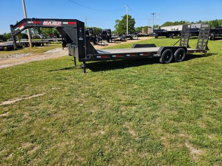 Used 2019 MAXX-D 83X24 TANDEM 14K GOOSENECK EQUIPMENT HAULER W/2' DOVE & STANDUP RAMPS