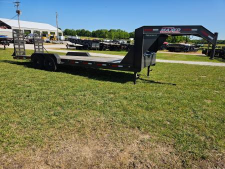 Used 2019 MAXX-D 83X24 TANDEM 14K GOOSENECK EQUIPMENT HAULER W/2' DOVE & STANDUP RAMPS
