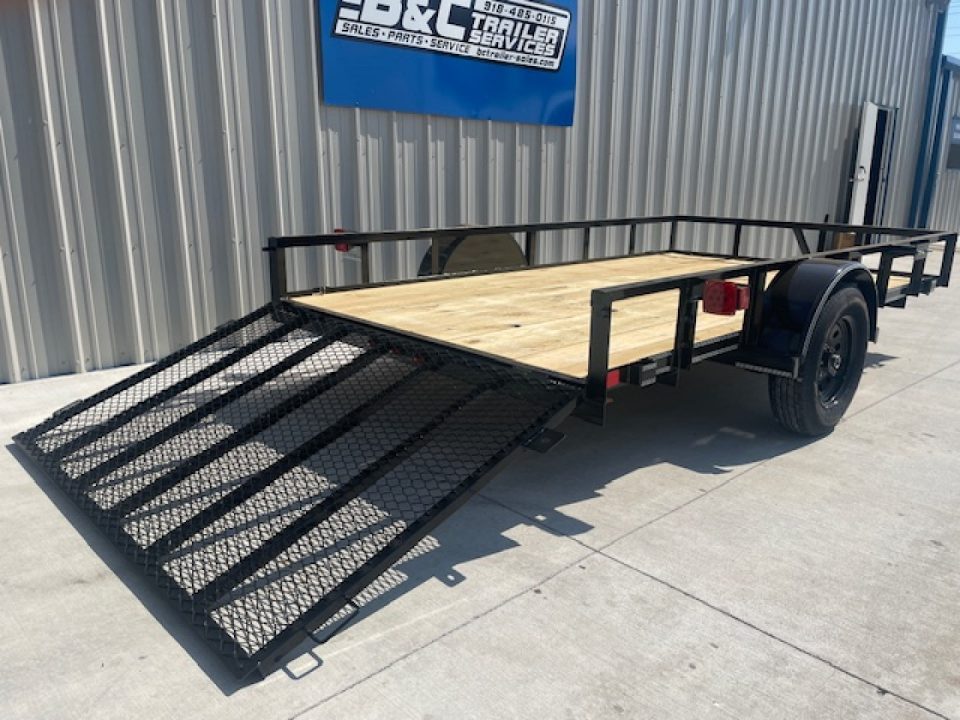 New 2026 DAVIDSON 77X12 SINGLE AXLE ANGLE TOP UTILITY W/4' GATE
