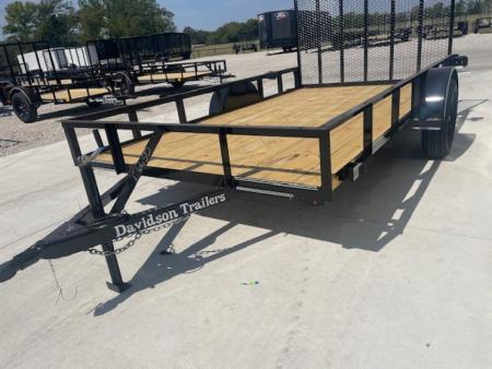 New 2026 DAVIDSON 77X12 SINGLE AXLE ANGLE TOP UTILITY W/4' GATE