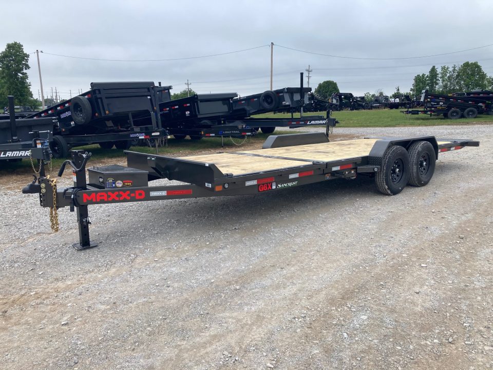 New 2027 MAXX-D 83X22 TANDEM 14K TILT W/ 6' STATIONARY DECK, 16' TILT DECK & SPARE TIRE Tilt Trailer