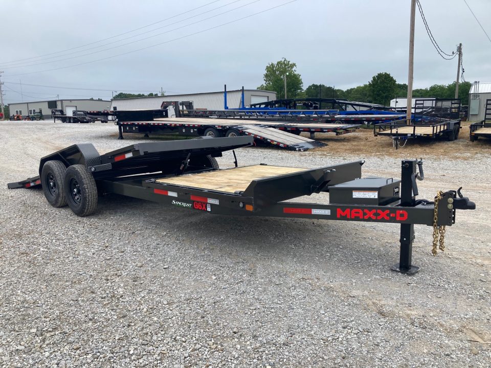 New 2027 MAXX-D 83X22 TANDEM 14K TILT W/ 6' STATIONARY DECK, 16' TILT DECK & SPARE TIRE Tilt Trailer