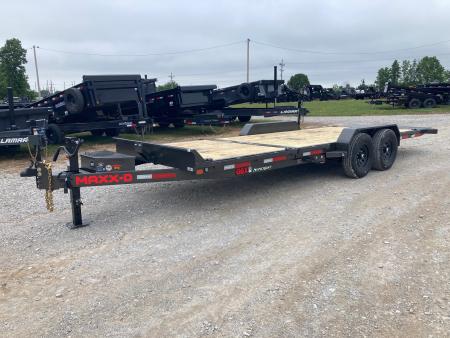 New 2027 MAXX-D 83X22 TANDEM 14K TILT W/ 6' STATIONARY DECK, 16' TILT DECK & SPARE TIRE Tilt Trailer