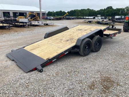 New 2027 MAXX-D 83X22 TANDEM 14K TILT W/ 6' STATIONARY DECK, 16' TILT DECK & SPARE TIRE Tilt Trailer