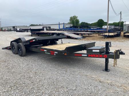 New 2027 MAXX-D 83X22 TANDEM 14K TILT W/ 6' STATIONARY DECK, 16' TILT DECK & SPARE TIRE Tilt Trailer