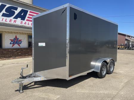 New 2026 Lightning Trailers 7X14 V-Nose Ramp Door +12" Cargo / Enclosed Trailer