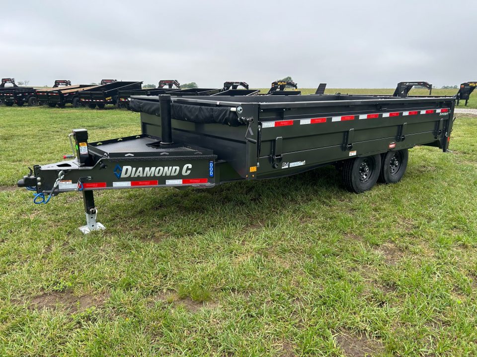 New 2026 Diamond C 96x16 Tandem 15.5K Deckover Telescopic Dump w/ 22" Fold Down Sides