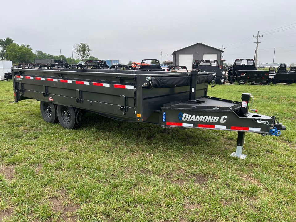 New 2026 Diamond C 96x16 Tandem 15.5K Deckover Telescopic Dump w/ 22" Fold Down Sides