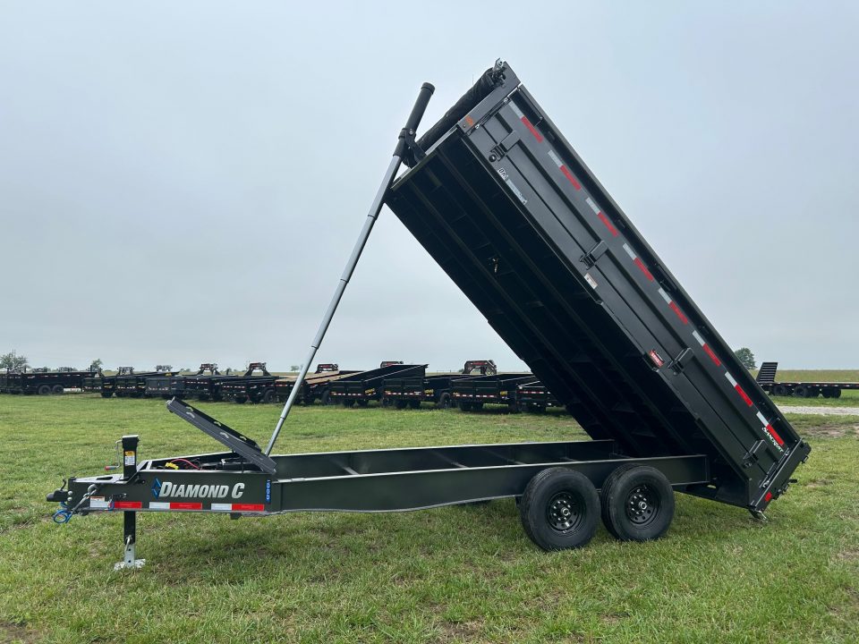 New 2026 Diamond C 96x16 Tandem 15.5K Deckover Telescopic Dump w/ 22" Fold Down Sides