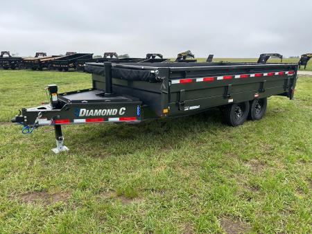 New 2026 Diamond C 96x16 Tandem 15.5K Deckover Telescopic Dump w/ 22  Fold Down Sides