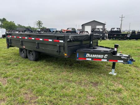 New 2026 Diamond C 96x16 Tandem 15.5K Deckover Telescopic Dump w/ 22" Fold Down Sides