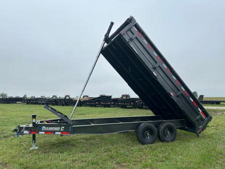 New 2026 Diamond C 96x16 Tandem 15.5K Deckover Telescopic Dump w/ 22" Fold Down Sides