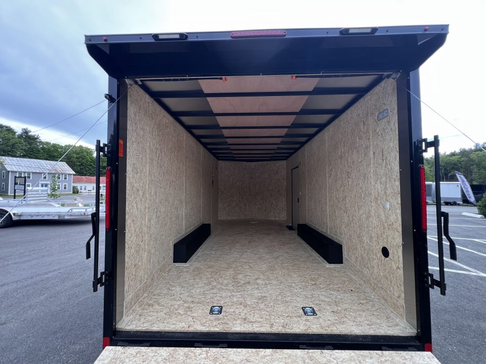New 2026 Pace American 8.5x18 + 2ft V nose/ Rear Spoiler/ Polycore / 7' Int./ Blackout - 7000GVW