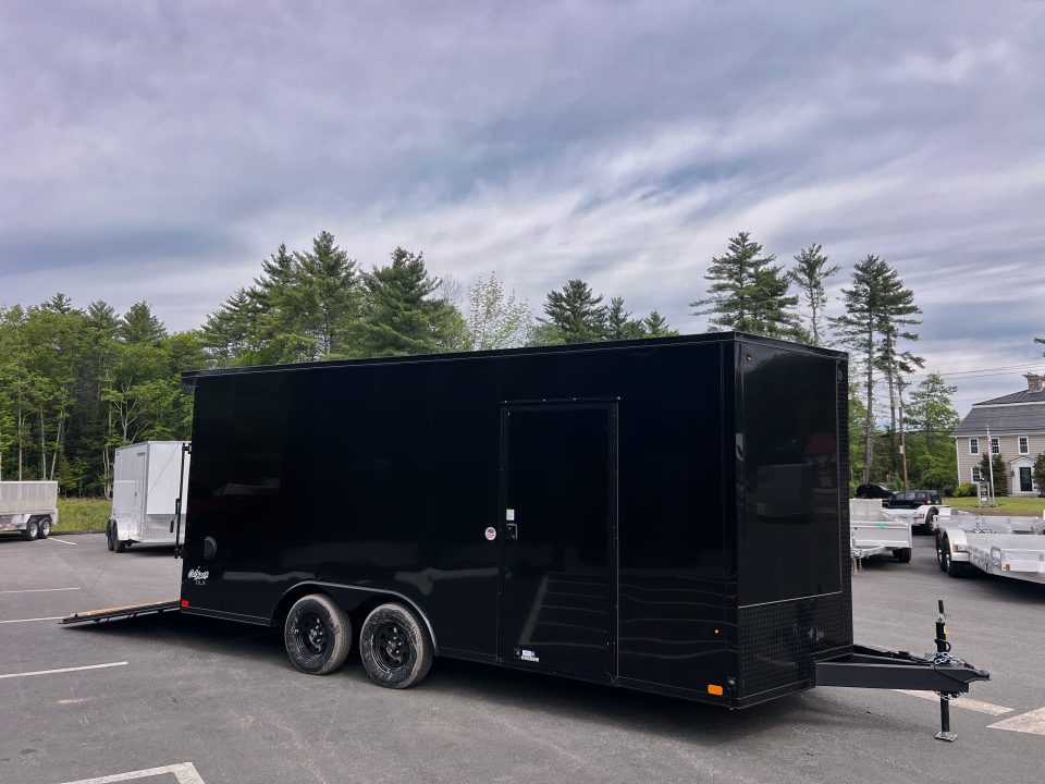 New 2026 Pace American 8.5x18 + 2ft V nose/ Rear Spoiler/ Polycore / 7' Int./ Blackout - 7000GVW