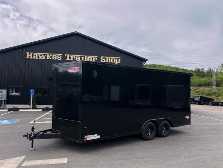New 2026 Pace American 8.5x18 + 2ft V nose/ Rear Spoiler/ Polycore / 7' Int./ Blackout - 7000GVW