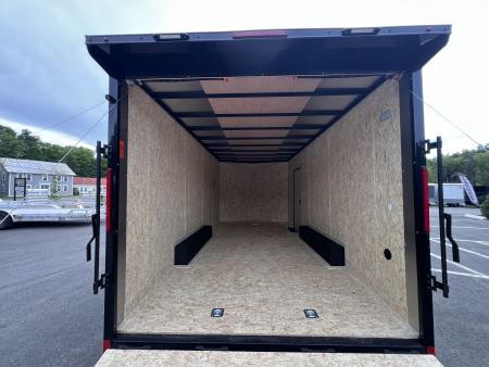 New 2026 Pace American 8.5x18 + 2ft V nose/ Rear Spoiler/ Polycore / 7' Int./ Blackout - 7000GVW