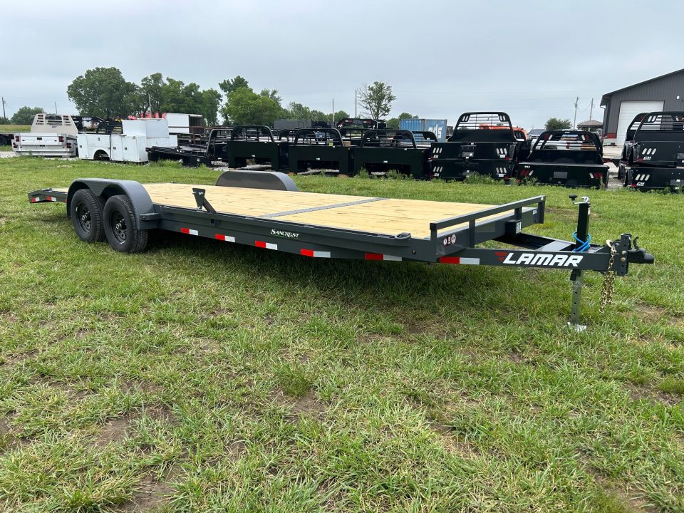 New 2026 Lamar 83x24 Tandem 10K Carhauler w/ 2' Dove & Slide In Ramps