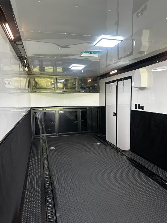 New 2026 Rock Solid Cargo 8.5x32 Race Trailer-Finished Interior-Triple 7000 TORSIONS -Carpet Walls-24ft Awning- Double Doors-E-Track-HD Ramp