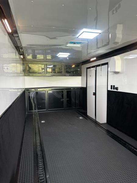 New 2026 Rock Solid Cargo 8.5x32 Race Trailer-Finished Interior-Triple 7000 TORSIONS -Carpet Walls-24ft Awning- Double Doors-E-Track-HD Ramp