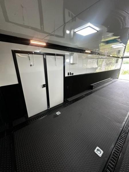 New 2026 Rock Solid Cargo 8.5x32 Race Trailer-Finished Interior-Triple 7000 TORSIONS -Carpet Walls-24ft Awning- Double Doors-E-Track-HD Ramp