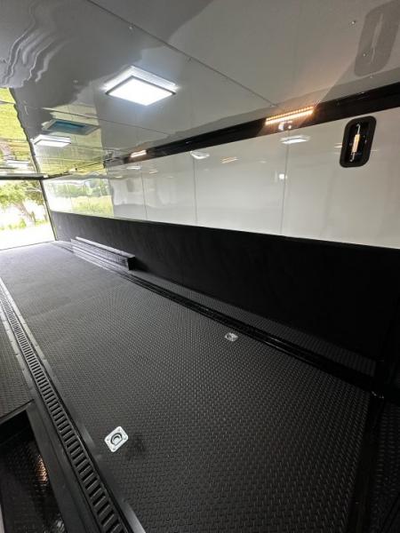New 2026 Rock Solid Cargo 8.5x32 Race Trailer-Finished Interior-Triple 7000 TORSIONS -Carpet Walls-24ft Awning- Double Doors-E-Track-HD Ramp