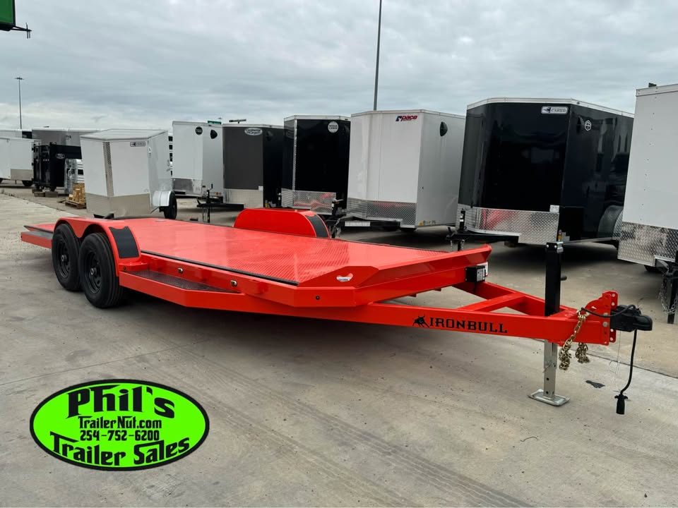 New Iron Bull 83X20 TILT TRAILER OPEN CAR HAULER STEEL DECK Equipment Trailer TILT TRAILER 5200LB AXLES