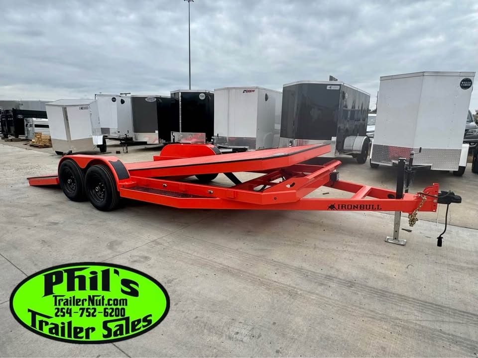 New Iron Bull 83X20 TILT TRAILER OPEN CAR HAULER STEEL DECK Equipment Trailer TILT TRAILER 5200LB AXLES