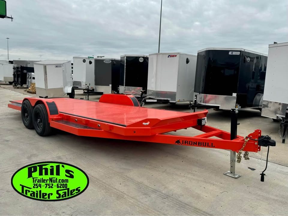 New Iron Bull 83X20 TILT TRAILER OPEN CAR HAULER STEEL DECK Equipment Trailer TILT TRAILER 5200LB AXLES