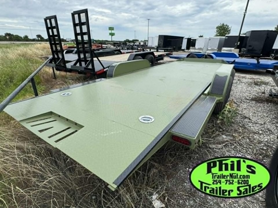 New Iron Bull 83X20 TILT TRAILER OPEN CAR HAULER STEEL DECK Equipment Trailer TILT TRAILER 5200LB AXLES